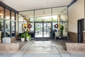Front doors at Rock Creek Care Center