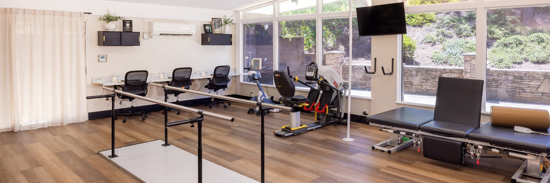 Physical therapy gym at Rock Creek Care Center