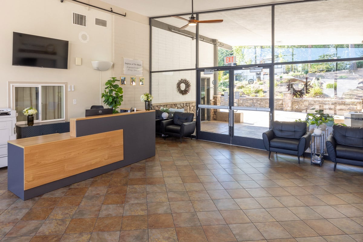 Lobby and waiting room at Rock Creek Care Center